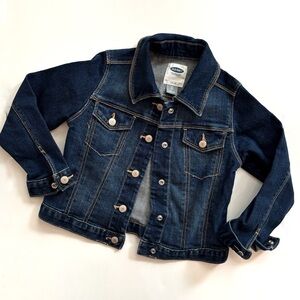 Old Navy Dark Blue Kids Denim Jacket - Button-Front Jean Jacket